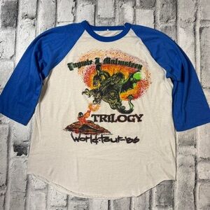 Yngwie Maimsteen Vintage Tour T Shirt 3/4 The Vikings Are Back 1987 Tour 2 Sides